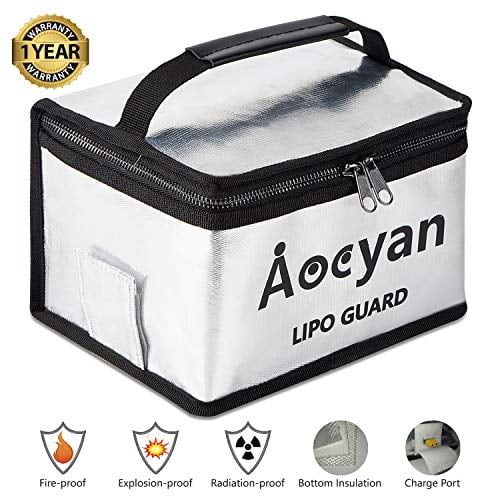Fire /& Explosion Proof Safe Bag For Lipo Battery Storage and Charger Black 1 Pc